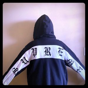 Black and White Supreme Zip Hoodie